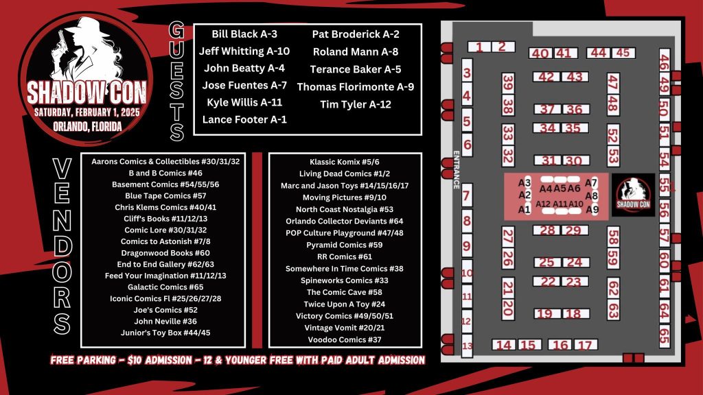 Shadowcon Convention floor Map